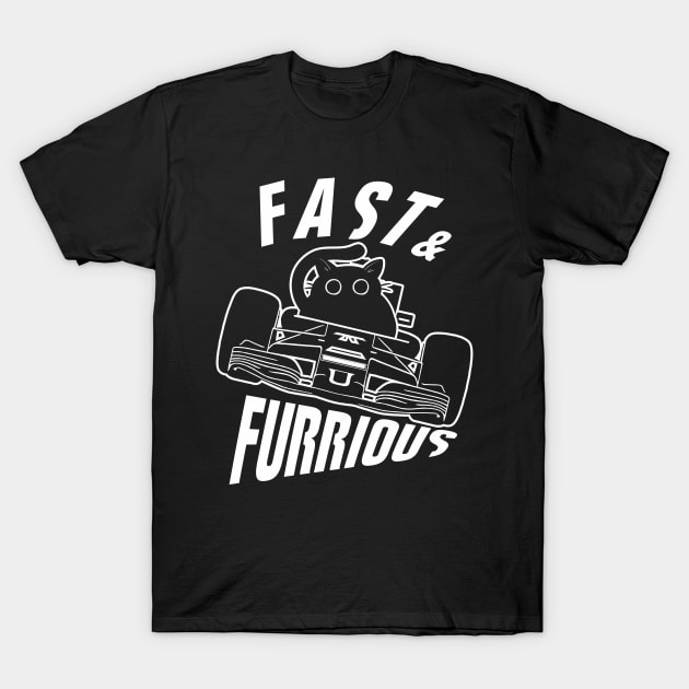 Funny FURRurious car driving Black Cat T-Shirt by TMBTM